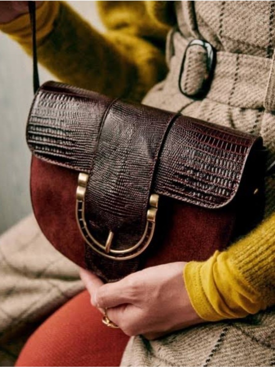Sezane Handbags - RARE Sezane T. Bag in Mahogany Crossbody Long Strap